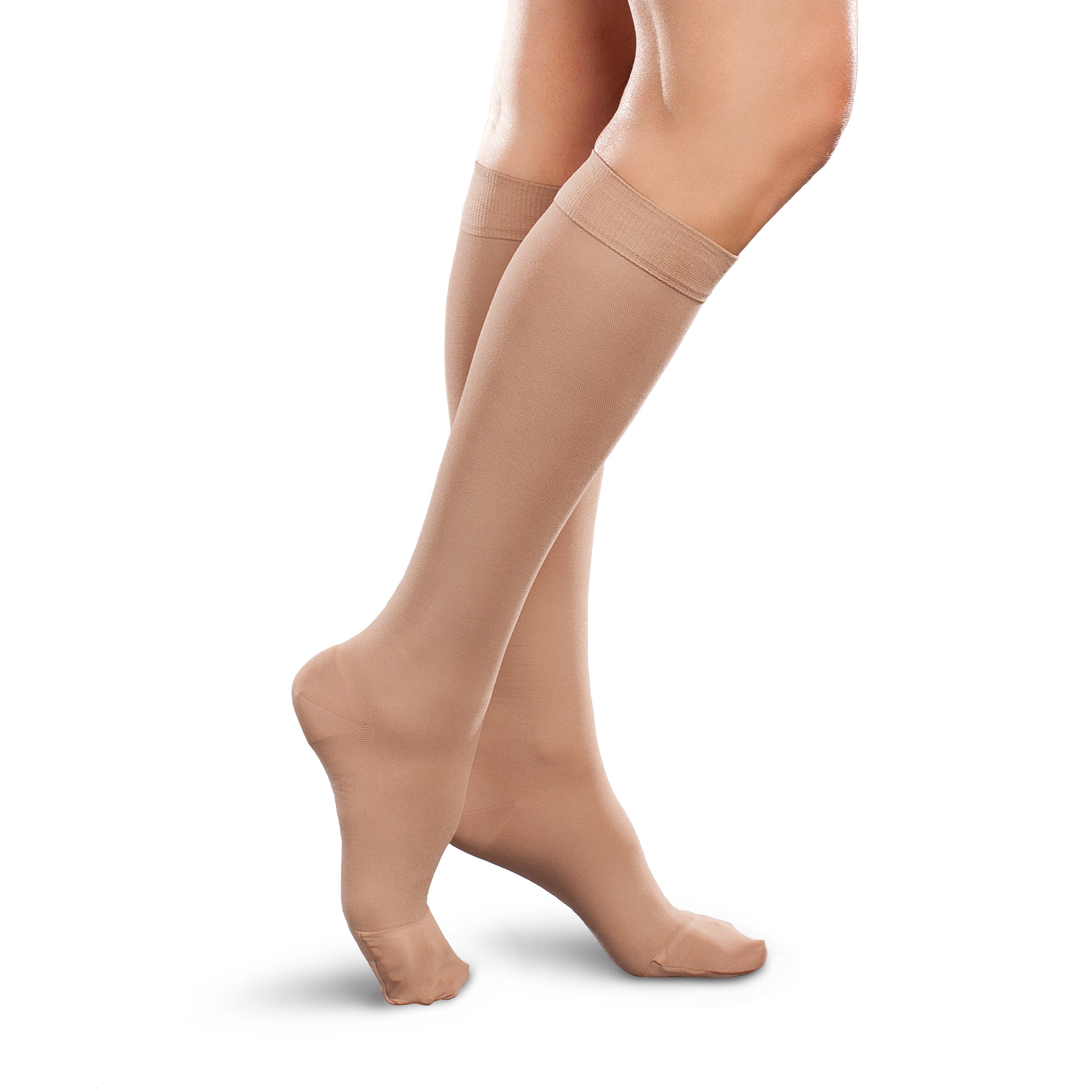 Ease Opaque Women's Knee High Compression Socks - 15-20mmHg Graduated Support Stockings for Circulation & Swelling Relief - Perfect for Nurses, Travel & Varicose Veins - Petite Size