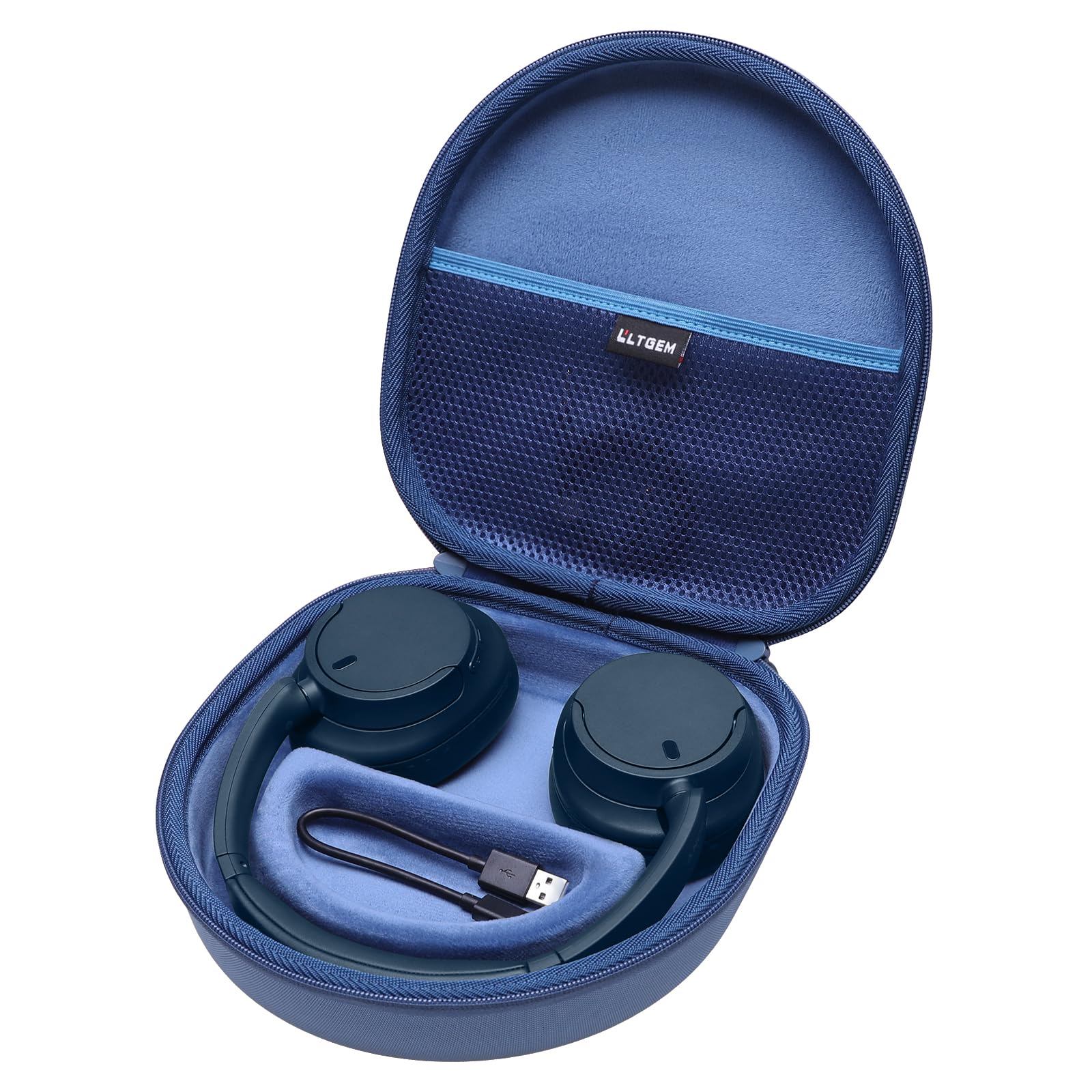 LTGEM Protective Case for Sony WH-CH720N WH-CH520 WH-CH710N WH-CH510 Wireless Headphones - Blue Hard Shell Travel Storage Cover for Noise Canceling Bluetooth Over-Ear Headsets - Perfect for Travel, Commuting & Home Storage
