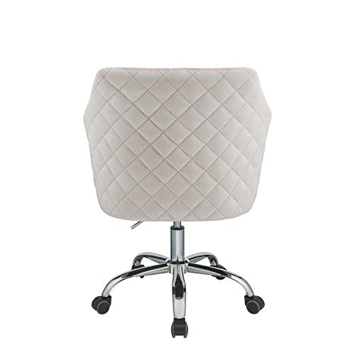 Acme Cosgair Tufted Velvet Swivel Office Chair in Champagne and Chrome - Ergonomic Desk Chair for Home Office, Gaming & Conference Rooms
