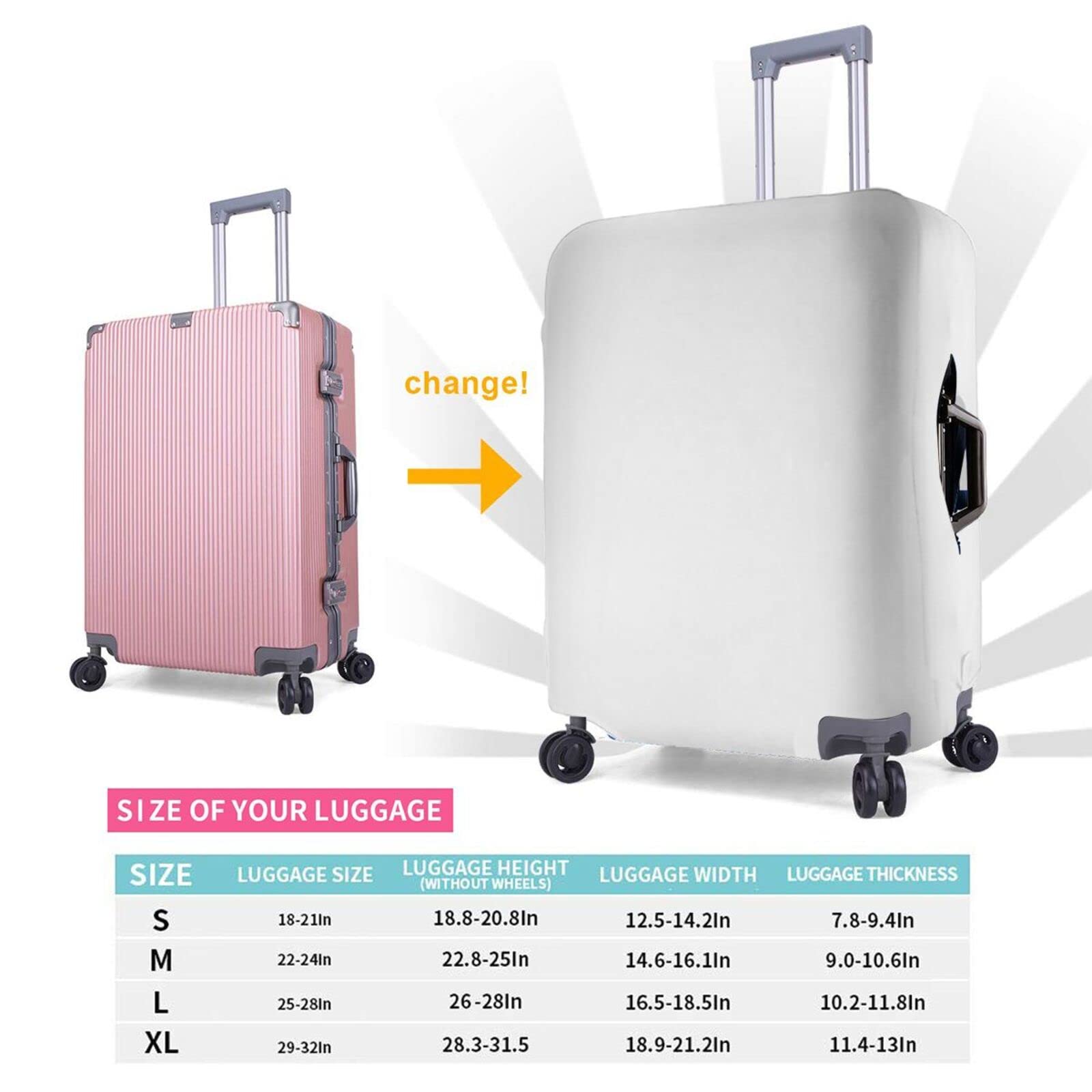 Custom Luggage Cover - Personalized Travel Suitcase Protector with Anti-Scratch Design | Highly Elastic Material, Multiple Sizes | Perfect for Airports, Vacations & Business Trips