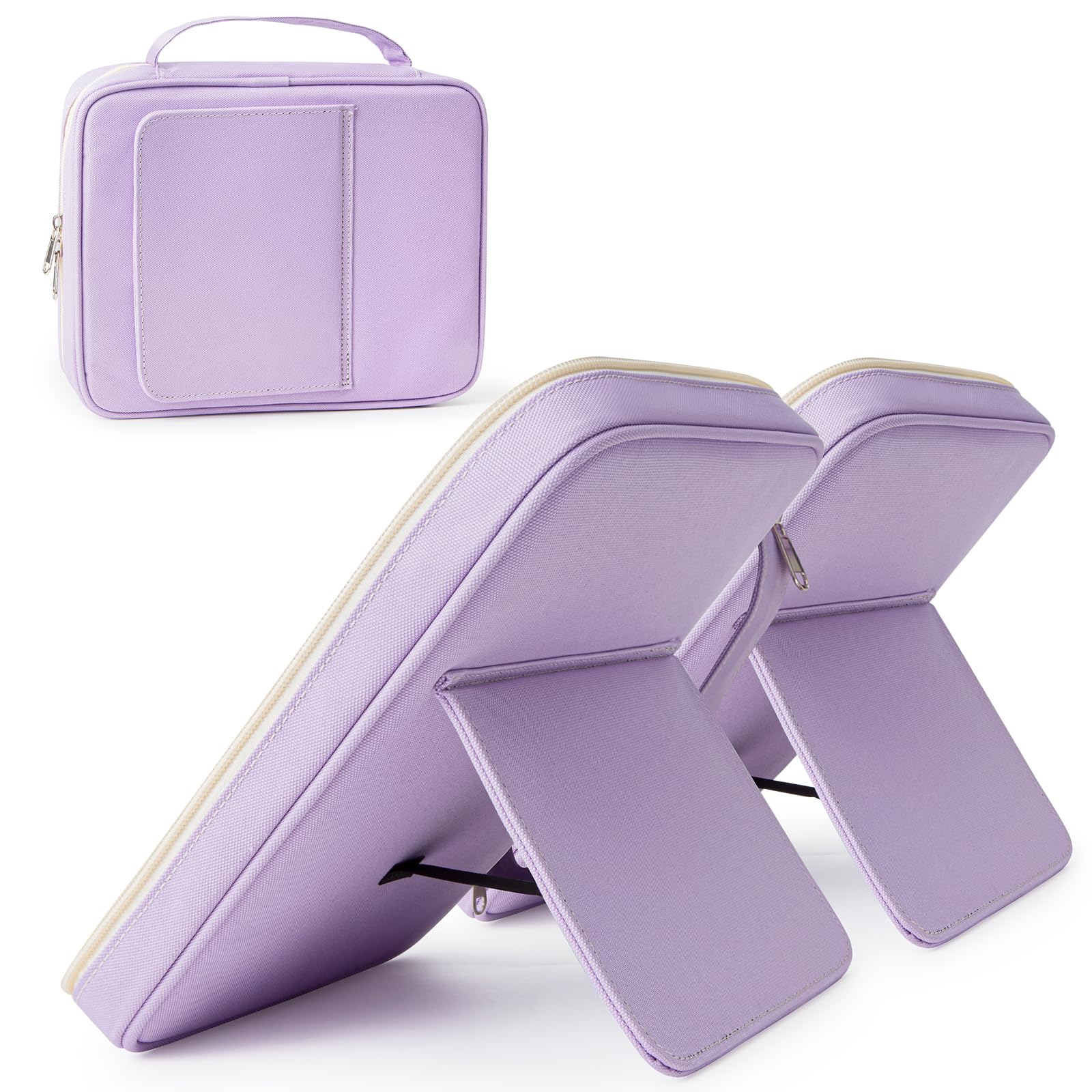 Premium Bible Covers for Men & Women - Durable Zippered Bible Case with Book Stand, Handle & Multiple Pockets - Perfect for Church, Bible Study & Travel - Scripture Protector (Purple)