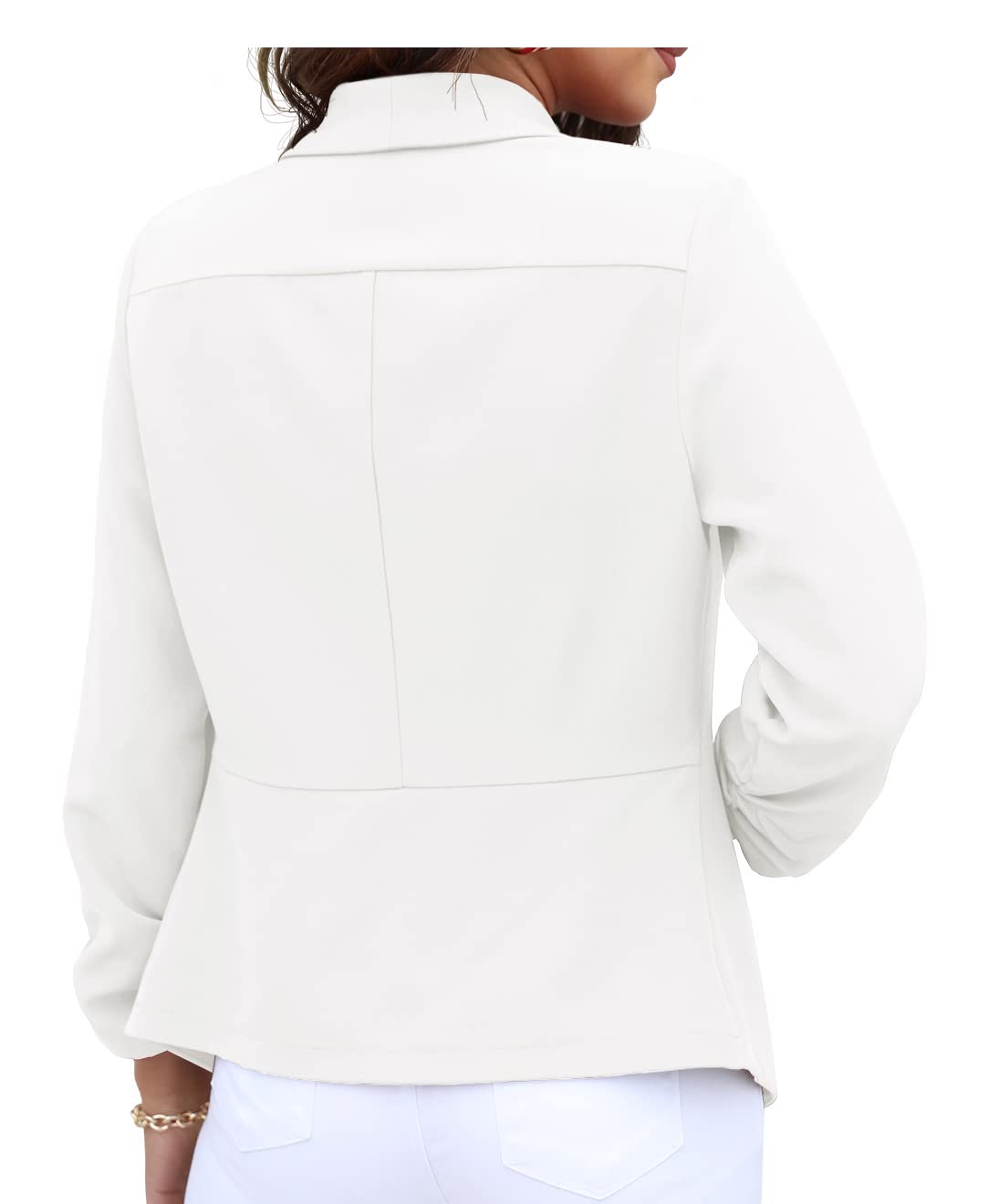 GRECERELLE Women's 3/4 Sleeve Fitted Blazer Jacket - Open Front Cardigan Style Cropped Suit for Office & Casual Wear | Perfect for Business Meetings, Work Attire & Smart Outfits