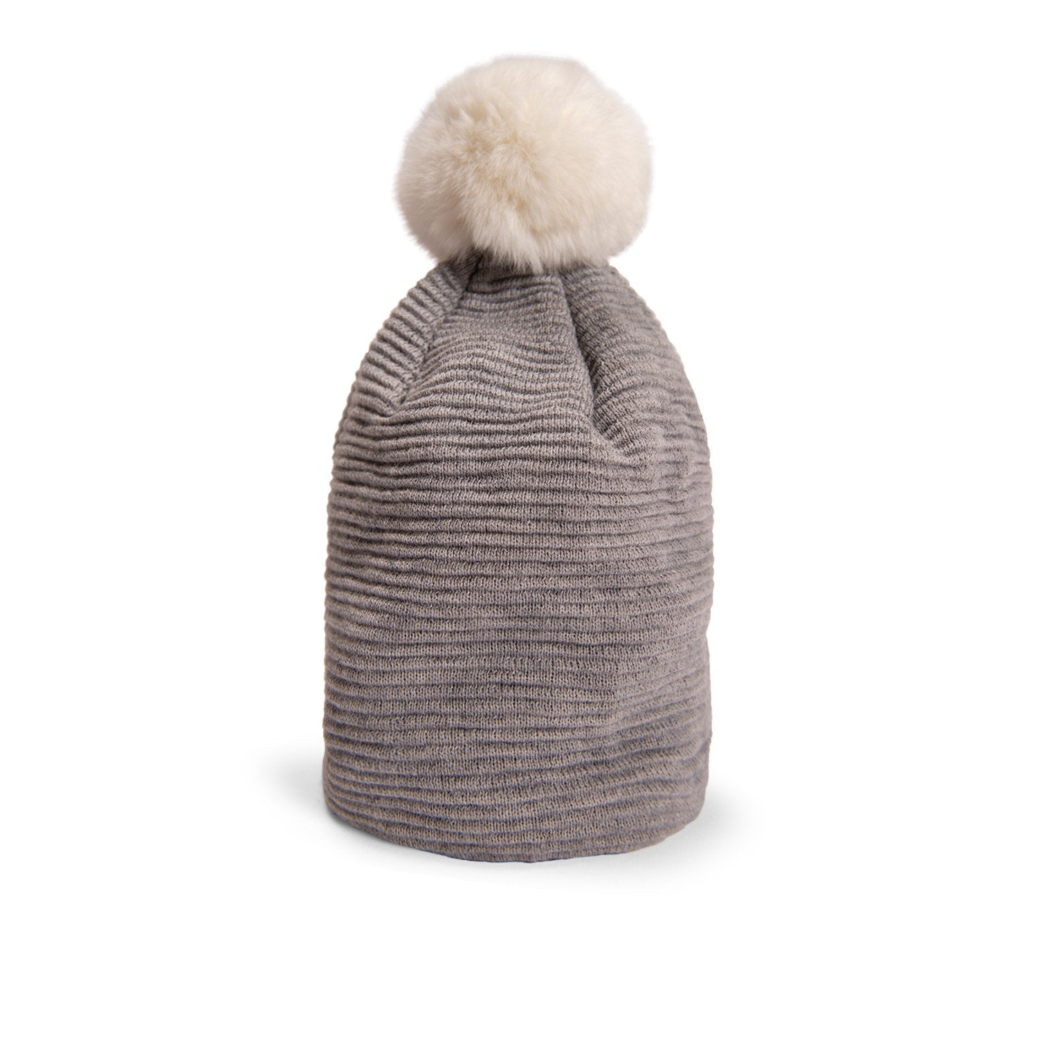 Loren Beanie Hat for Men & Women - Soft Winter Knit Beanie in Grey & White - Warm Unisex Skull Cap for Cold Weather, Outdoor Activities, and Casual Wear