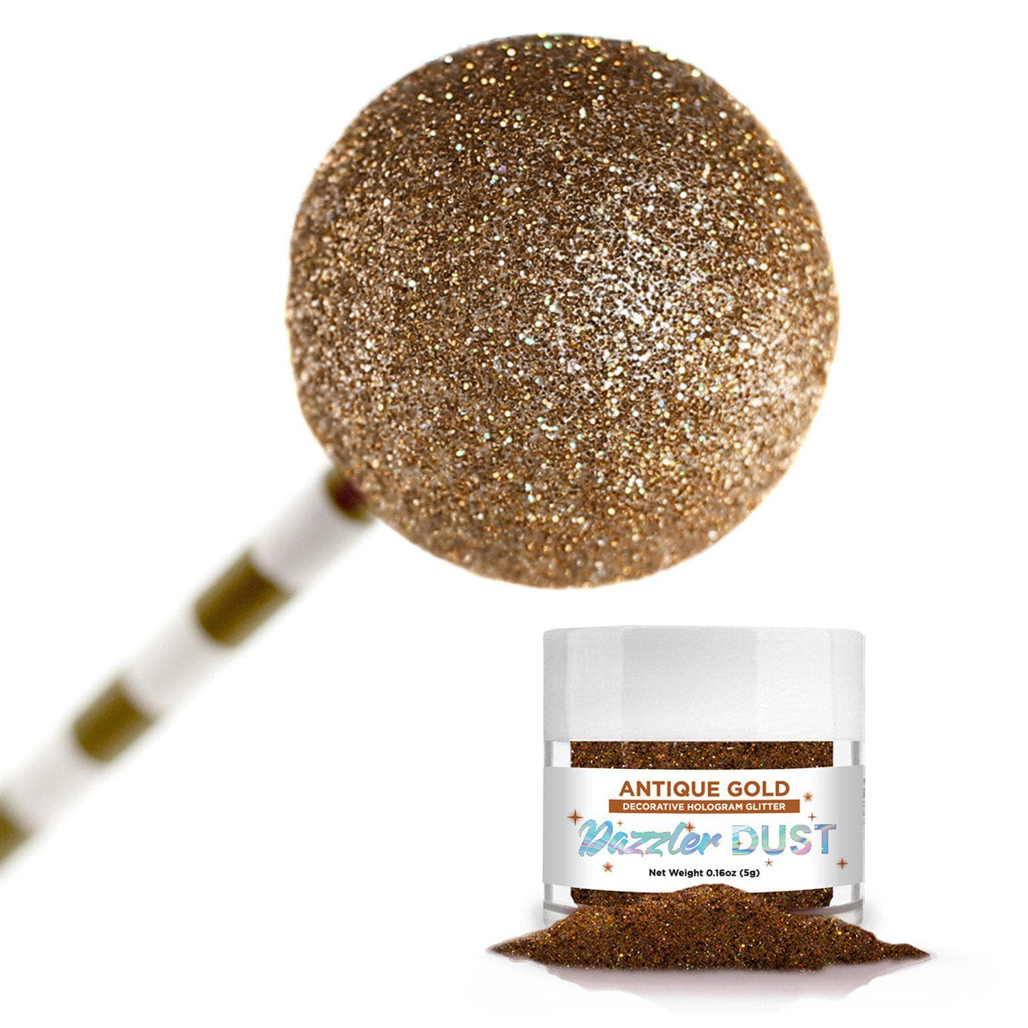 Antique Gold Dazzler Dust® - 5 Gram Premium Loose Glitter for Crafts, Nails, and DIY Projects - Perfect for Art, Scrapbooking, and Cosmetic Makeup