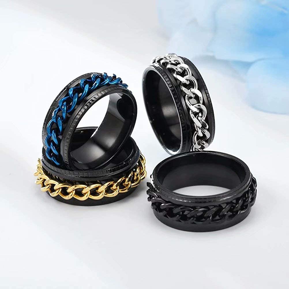8mm 316L Stainless Steel Center Chain Ring Spinning Ring - Classic Creative Bottle Opener for Beer, Wine & Soda - Perfect for Parties, Camping & Home Bar Accessories