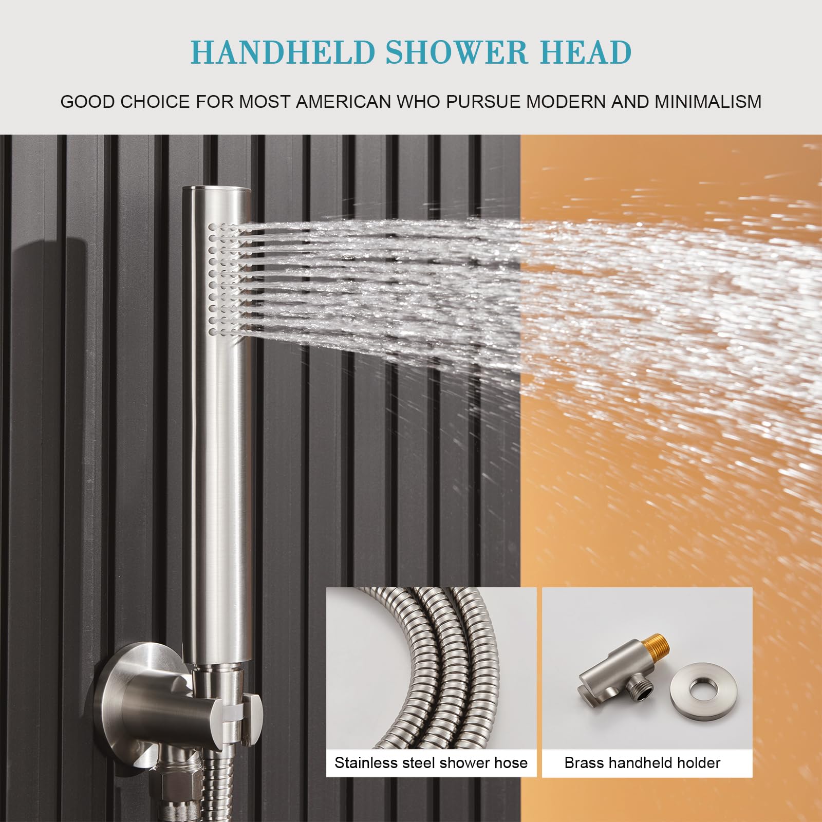 10 Inch Rain Shower Head with Handheld Spray - Premium Brass Valve Shower System in Brushed Nickel - Perfect for Modern Bathroom Renovation & Spa-Like Shower Experience