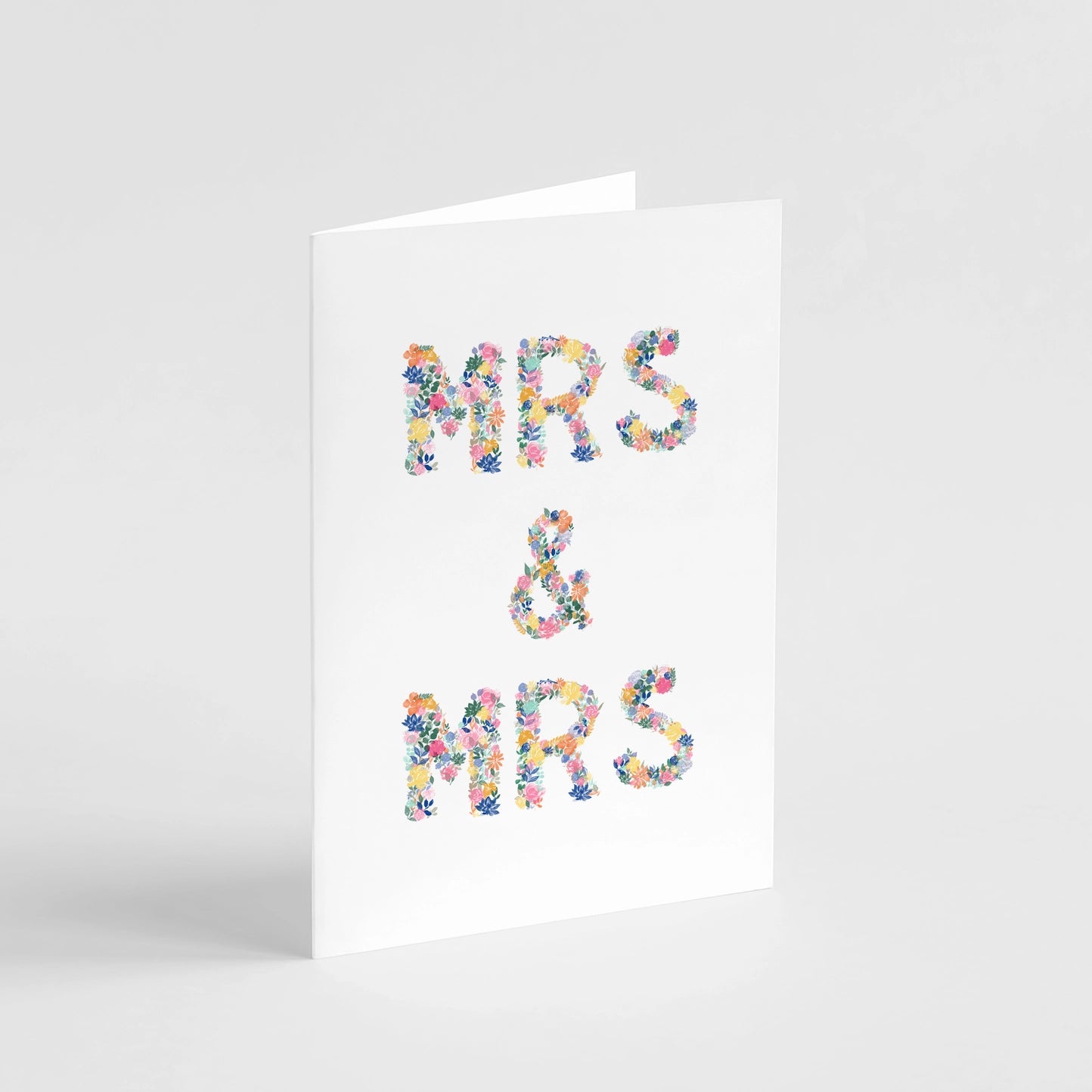 Mrs & Mrs Greeting Card - Elegant Wedding & Anniversary Card for Lesbian Couples - Perfect for LGBTQ+ Celebrations, Bridal Showers & Special Occasions