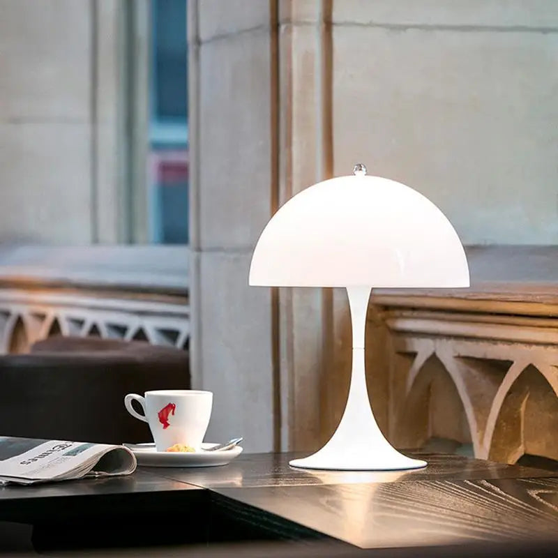 Panthella Mushroom LED Cordless Table Lamp - Modern Wireless Night Light for Bedroom, Living Room, and Office Decor