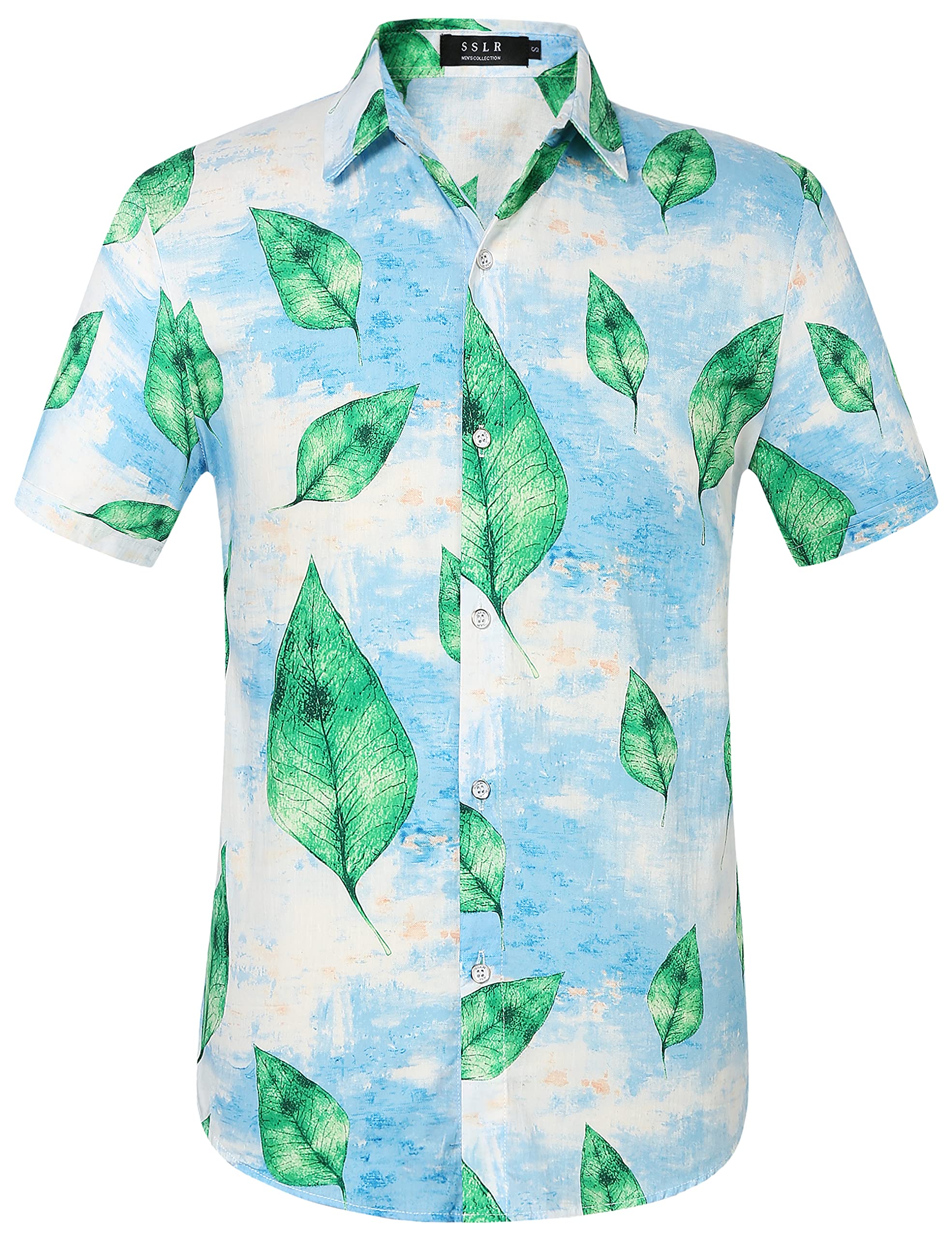 SSLR Men's Hawaiian Shirt - Casual Short Sleeve Button Down Shirt for Summer, Beach, Luau & Tropical Vacation | Breathable & Stylish Aloha Shirts for Men