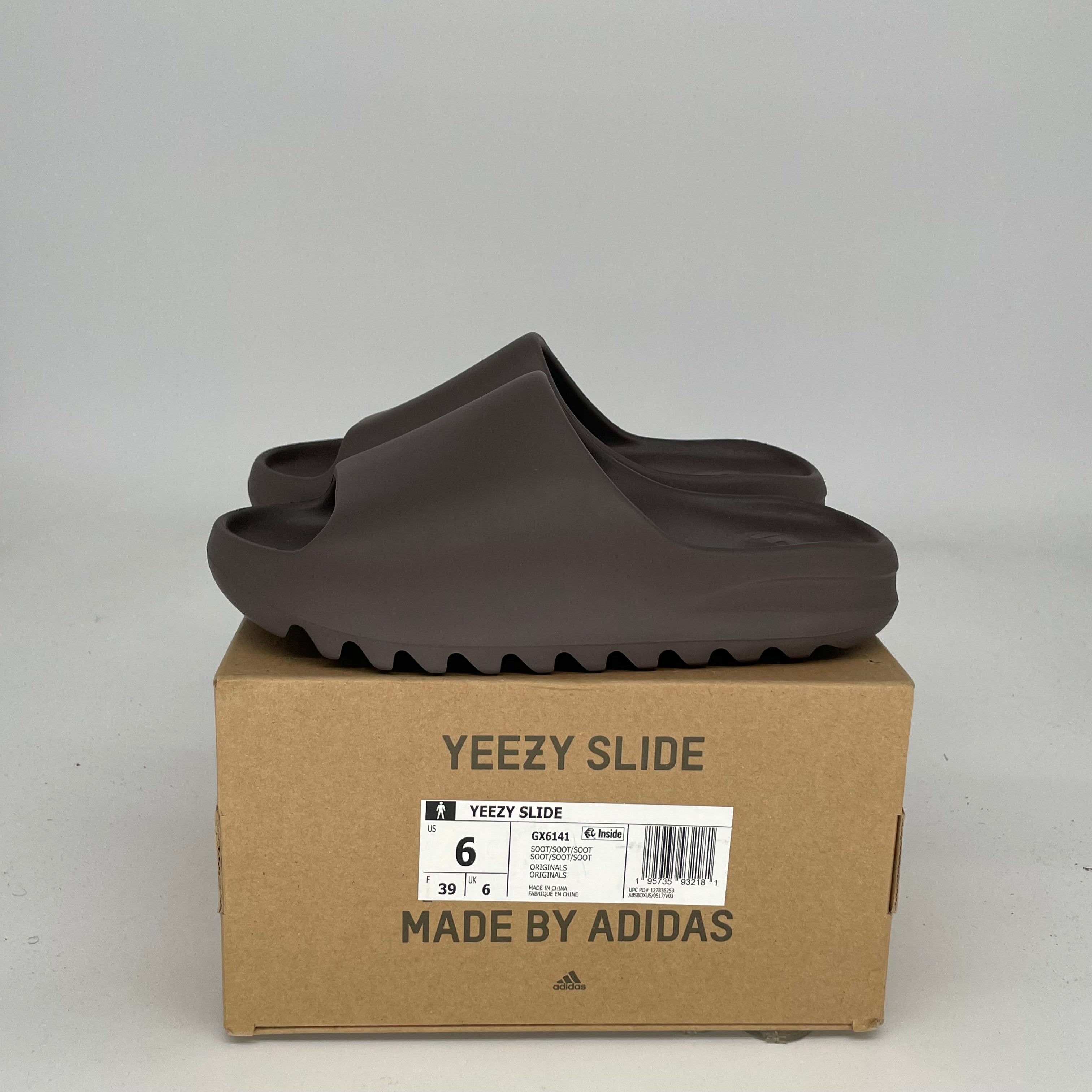 Adidas Yeezy Slide Soot - Size 6 (GX6141) | Comfortable Slides for Men & Women | Perfect for Beach, Pool, Gym & Casual Wear