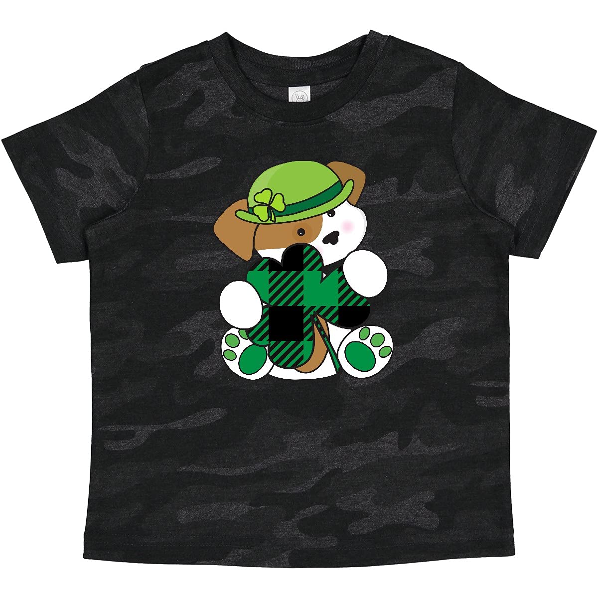 Inktastic St. Patrick's Day Irish Buffalo Plaid Puppy Baby T-Shirt | Cute Pet Apparel for St. Paddy's Celebrations & Irish-Themed Events