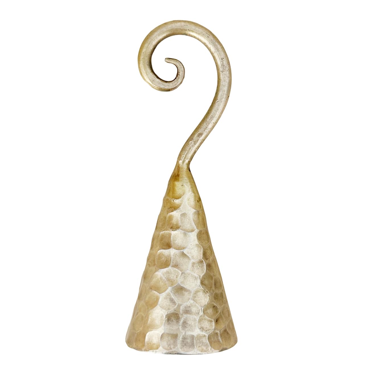Living Ideas Spiral Candle Snuffer - Hand Forged Medieval Bell Extinguisher with Antique Brass Finish - Hammered Metal Gift for Candle Lovers - Perfect for Home Decor, Wedding Centerpieces & Relaxation