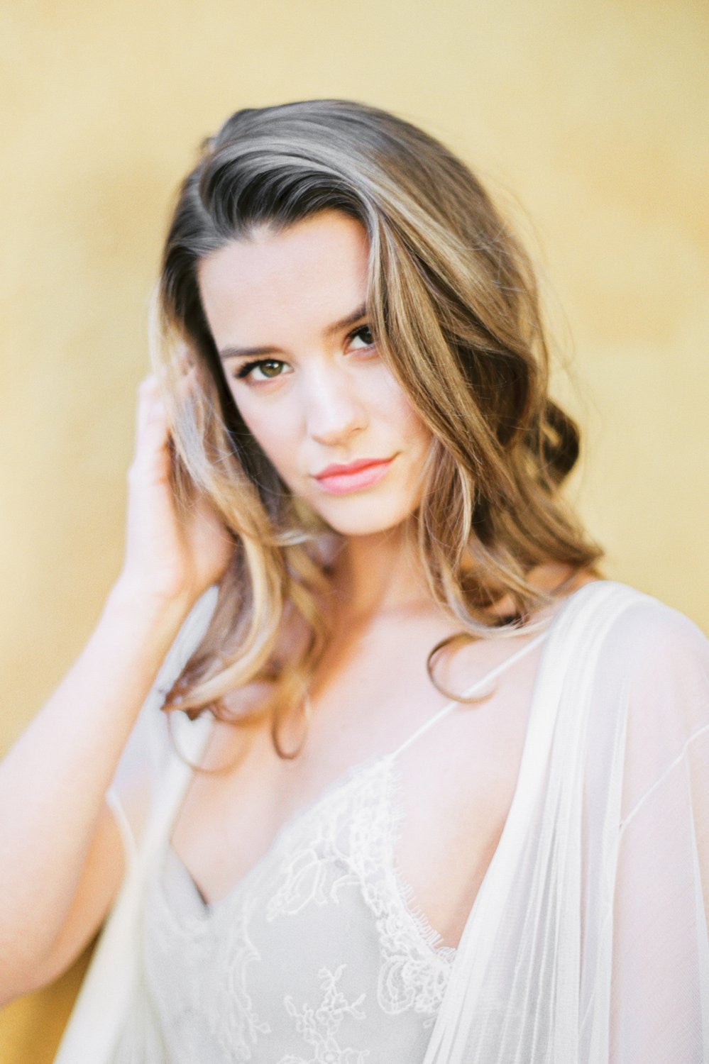 Godiva Ivory French Lace Silk Tulle Cape Gown - Elegant Wedding Dress for Bridesmaids, Evening Gowns & Special Occasions