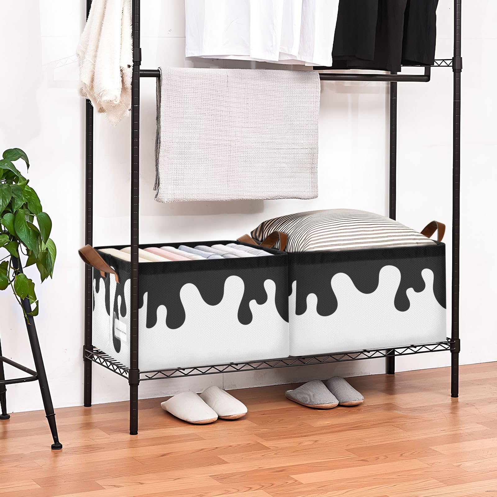 Foldable Under Bed Storage Bins with Handles - 2 Pack Collapsible Storage Baskets with Metal Frame for Closet, Cabinet & Home Organization | Perfect for Storing Clothes, Toys, Blankets & Seasonal Items