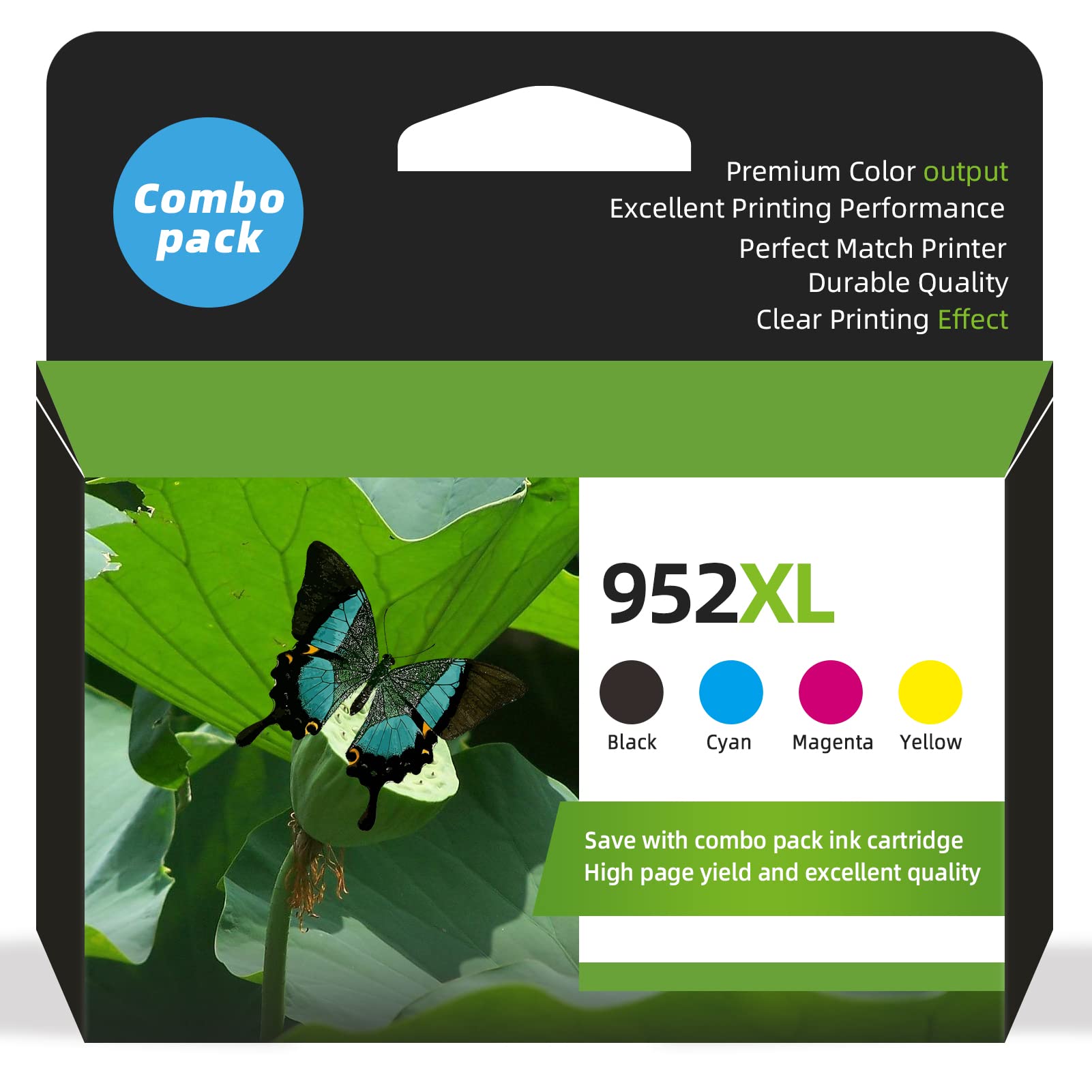 High-Yield HP 952XL Ink Cartridges Combo Pack - Compatible with OfficeJet Pro 8710 8720 7720 7740 8210 8702 8715 8725 8730 8740 Printers | 4-Pack Black & Color | Perfect for Home Office Printing & High-Volume Documents