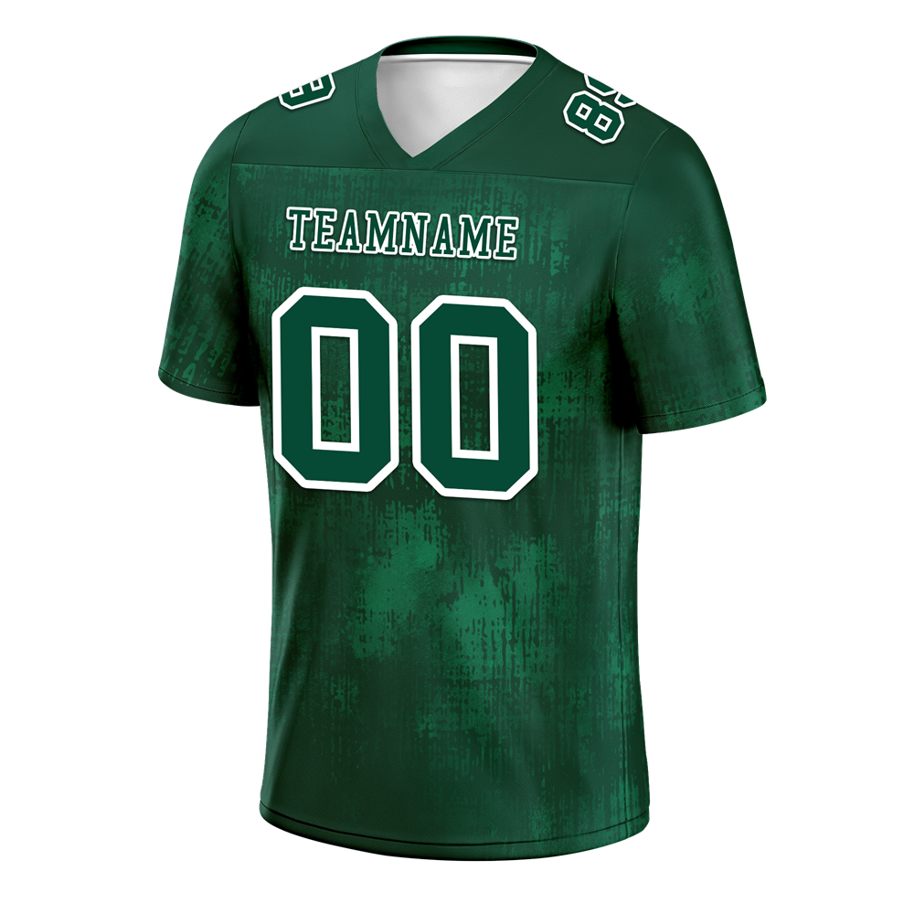Custom Green Graffiti Pattern Personalized Authentic Football Jersey FBJ02 - Breathable & Lightweight for Game Day, Training, and Fan Events