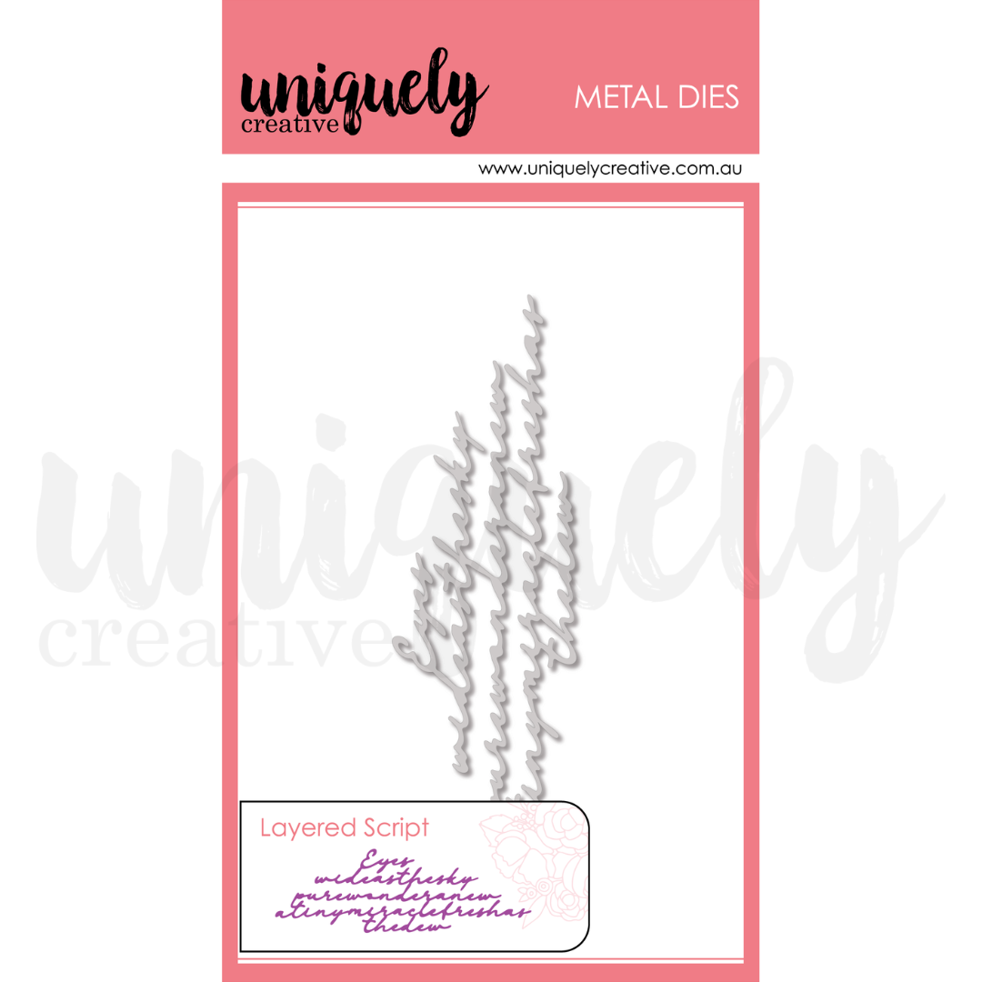 Layered Script Die - Premium Quality Metal Crafting Dies for Scrapbooking & Card Making - Perfect for DIY Projects, Home Decor, and Personalized Gifts