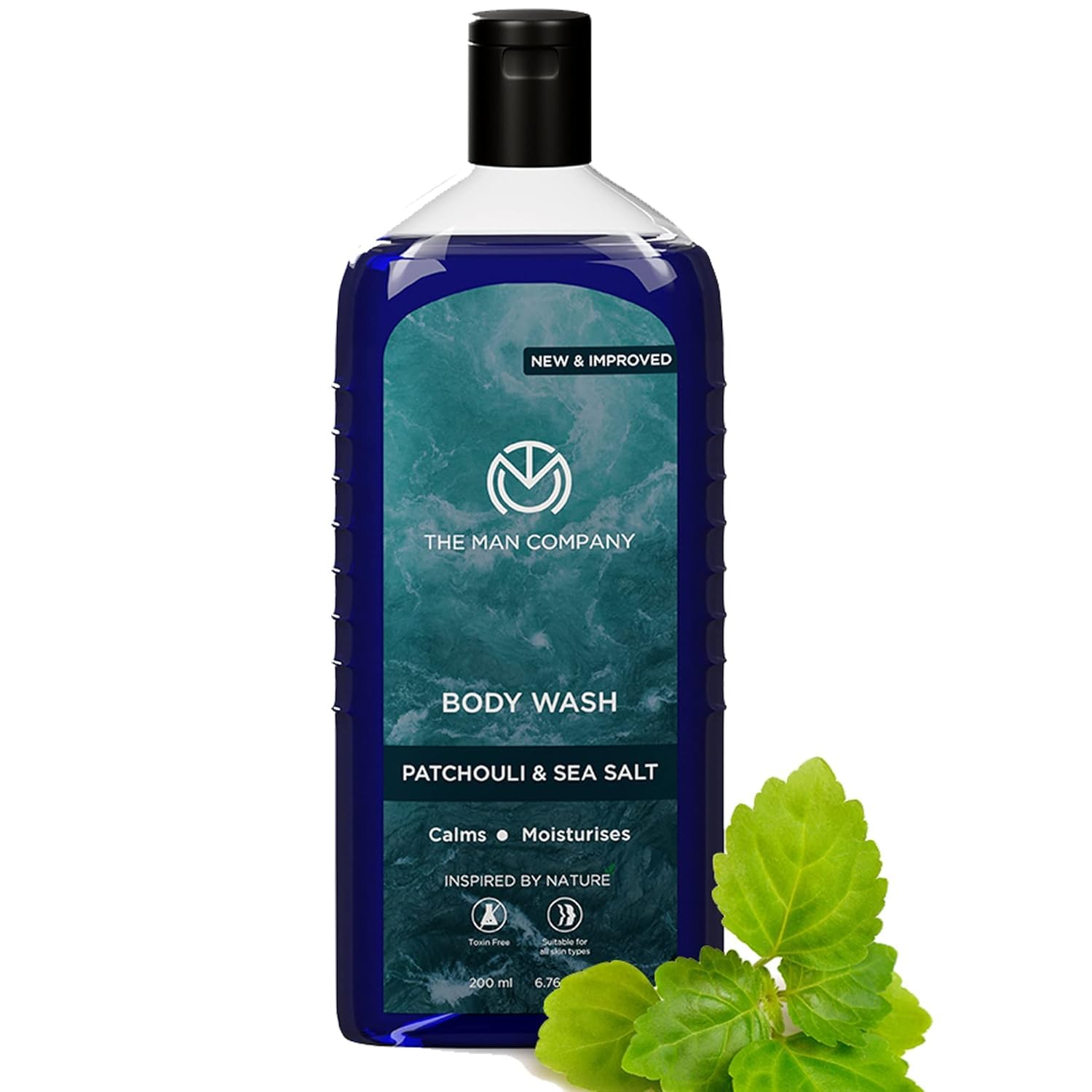 Patchouli & Sea Salt Scented Body Wash for Men - 200ml | Deep Moisturizing Shower Gel with Green Tea, Turmeric & Moringa Extracts for Smooth Skin | Perfect for Post-Workout, Gym & Daily Refreshment