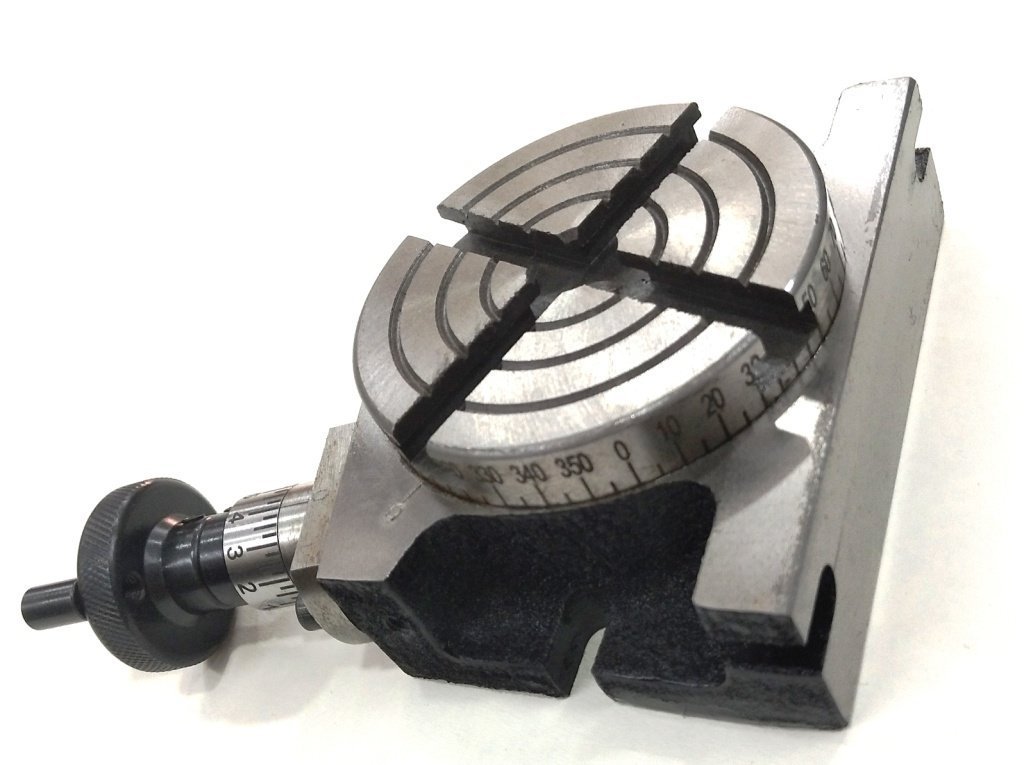Precision 3-Inch (80mm) Rotary Table with 65mm 3-Jaw Self-Centering Chuck, Back Plate, T-Nuts Bolts, Tailstock & M6 Clamp Kit – Ideal for Milling, Drilling & Lathe Work