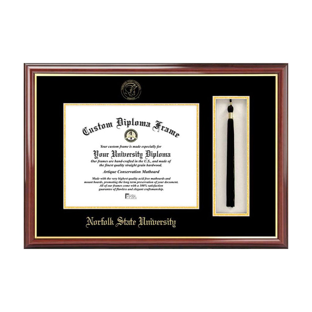 Norfolk State University Graduation Tassel Box and Diploma Frame Set - Commemorate Your Achievement with Premium Display for Diploma & Tassel - Perfect for Graduation Gifts, Office Decor, and Alumni Memorabilia