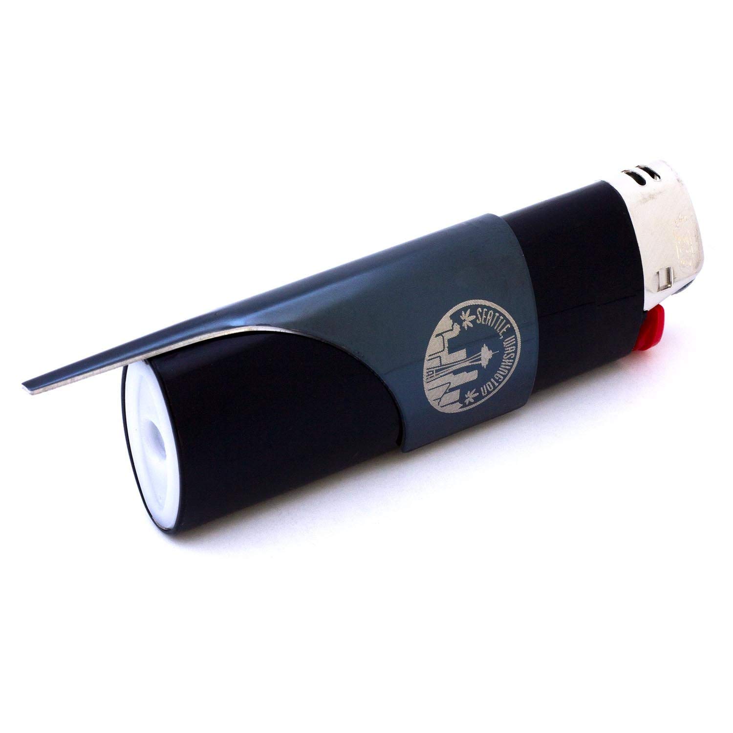 Kasher’s Seattle Lighter Tool - Multipurpose Lighter Accessory for Pipe Cleaning & Cutting (Black) - Perfect for Smokers & Outdoor Use