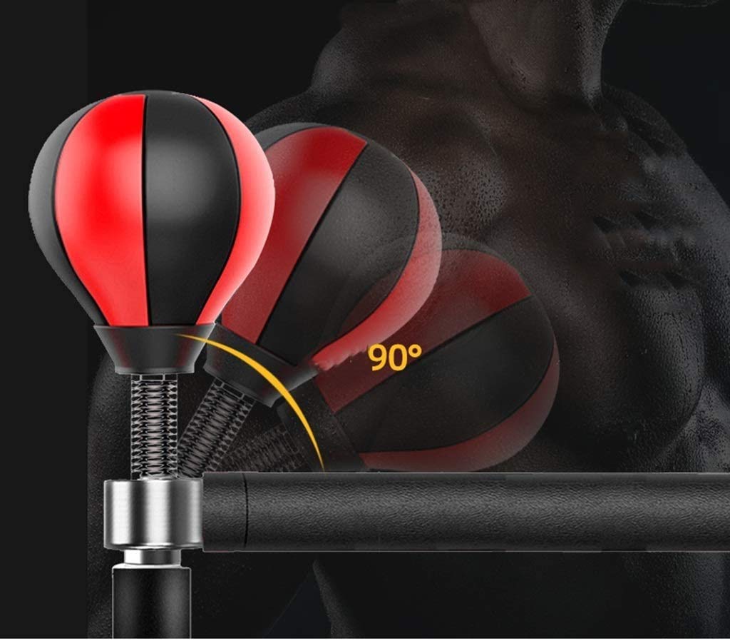 Heavy Duty Freestanding Boxing Ball with Reflex Bar - Adjustable Height Punching Bag for Adults & Kids, Speed Training, Stress Relief - Perfect for Home Gym, Boxing Practice, and Fitness Workouts (Black)