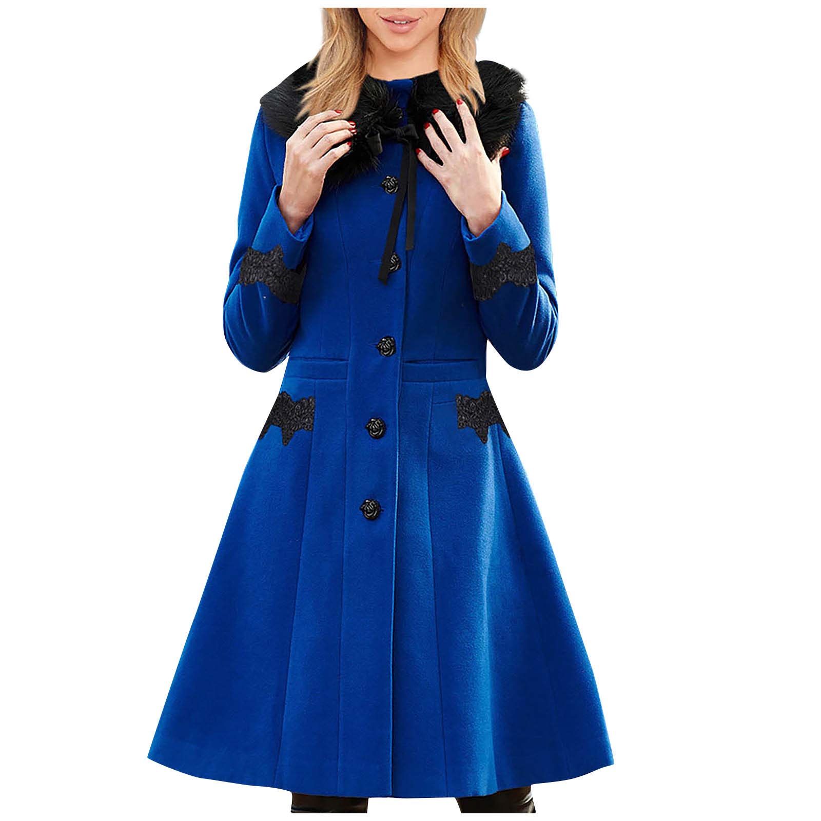 Women's Long Sleeve Patchwork Plush Jacket with Removable Collar & Pockets - Cozy Leopard Print Sweater Coat for Fall/Winter | Casual Outerwear, Office Wear & Street Style Fashion