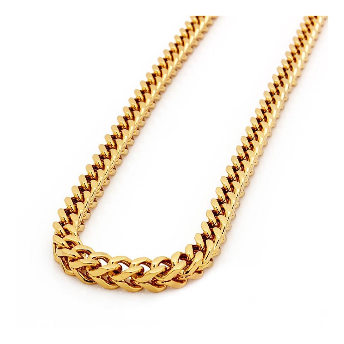 4MM 120 Franco Chain Necklace - .925 Sterling Silver Yellow Gold Plated - 8 to 28 Inches Adjustable Length - Perfect for Layering, Gift Giving & Everyday Wear