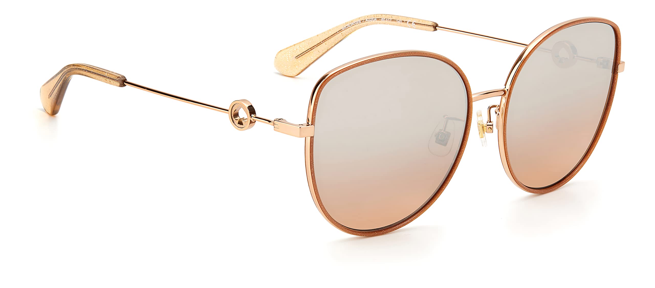 Kate Spade New York Women's Sicilia Cat Eye Sunglasses - Red Gold Frame, 60mm Lens, 17mm Bridge | Stylish UV Protection for Beach, Driving & Outdoor Activities