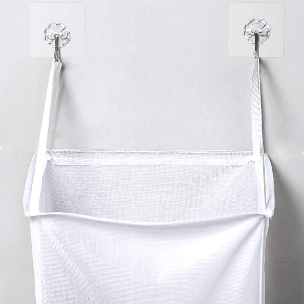 DOITOOL Wall Mounted Storage Basket with 2 Sticky Hooks - Hanging Organizer for Bathroom, Kitchen, Bedroom & Office - Space Saving Home Storage Solution for Toiletries, Cosmetics, Spices & Small Essentials