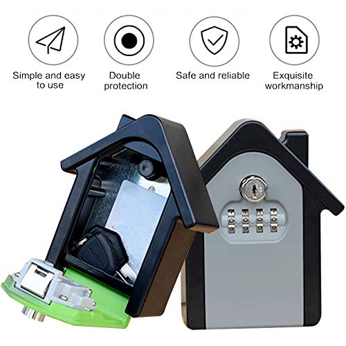 Secure Wall Mount Key Lock Box with Key & 4-Digit Combination - Weatherproof Steel Key Storage for Home, Office & Outdoor Use - Emergency Access Solution (Orange)