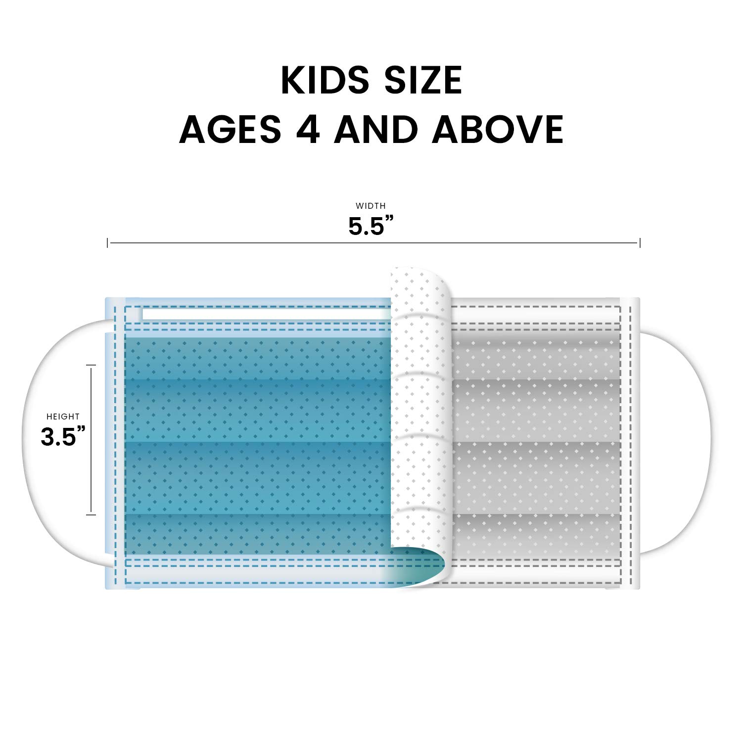 AMLIFE Kids Disposable Face Masks 3-Ply Protective Filter - 10 Pack | Soft & Breathable for School, Travel & Daily Protection