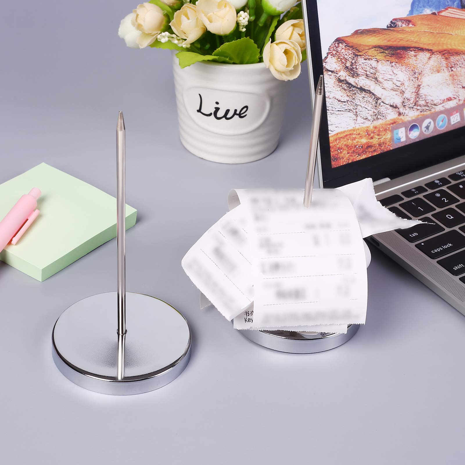 2PCS Stainless Steel Bill Fork & Paper Holder Spike - Durable Check Bill Holder & Memo Organizer for Office, Restaurant, and Home Use