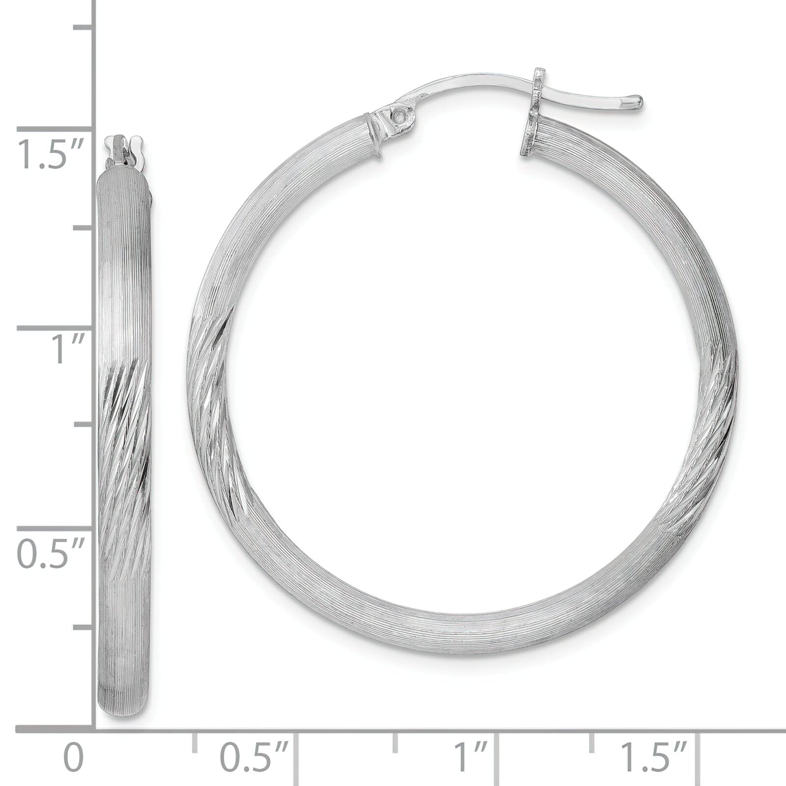 Sterling Silver Hoop Earrings 35mm - Classic Dainty Everyday Jewelry for Women | Perfect for Gifts, Parties & Casual Wear | FindingKing