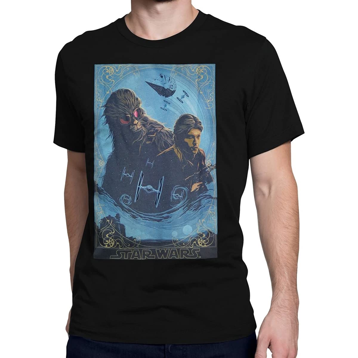 Star Wars Han Solo & Chewbacca Graphic T-Shirt for Men | Vintage Movie Tee | Perfect for Cosplay, Conventions & Casual Wear