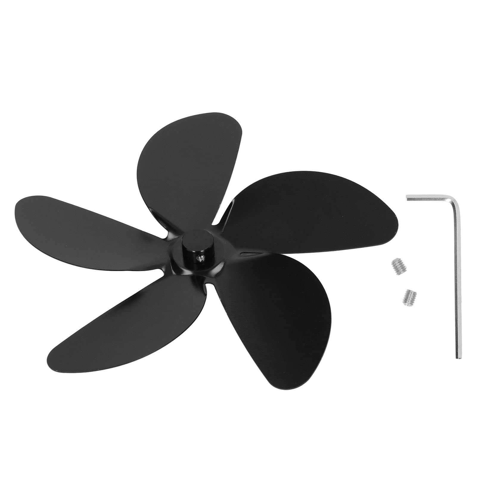 5-Blade Aluminum Alloy Wood Stove Fan Replacement - Fireplace Heating for Home Use