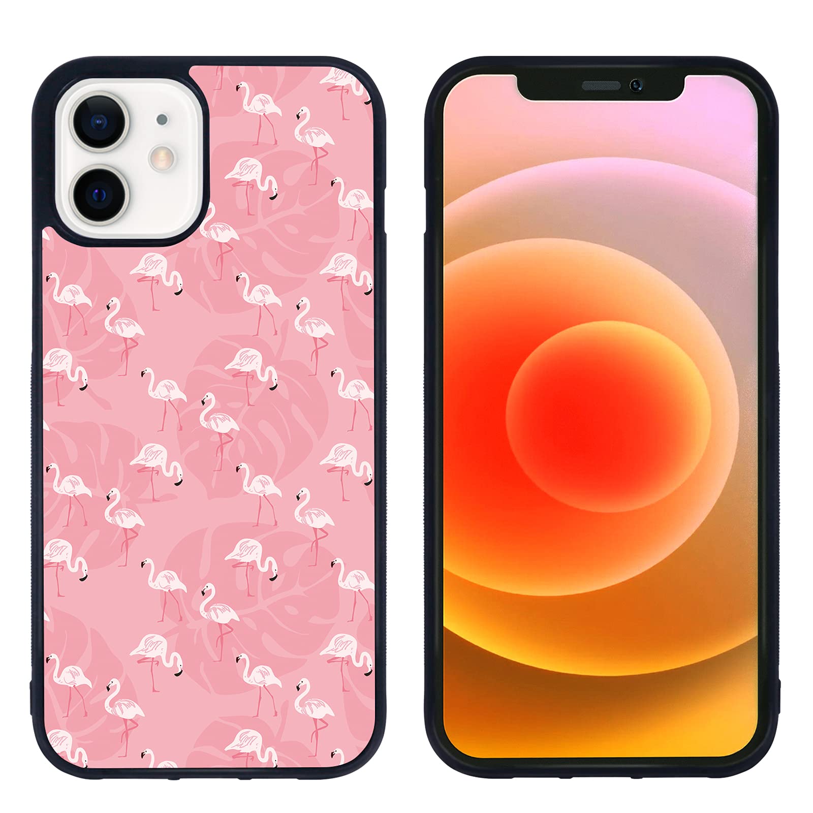 Pink Flamingo Shockproof Protective Phone Case for iPhone 12 Mini 5.4 Inch - Cute TPU Aluminum Cover for Women & Girls | Perfect for Summer Beach Trips, Pool Parties & Outdoor Adventures