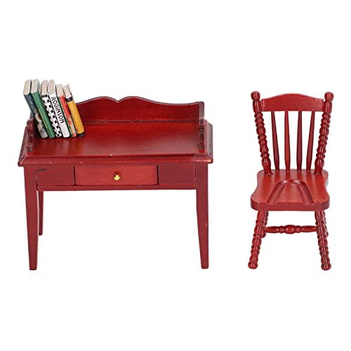 1/12 Scale Miniature Dollhouse Desk Chair - Realistic Book & Study Room Decor for Dollhouse, Children's Educational Toy - Perfect for Dollhouse Scenes, Book Lovers & Collectors