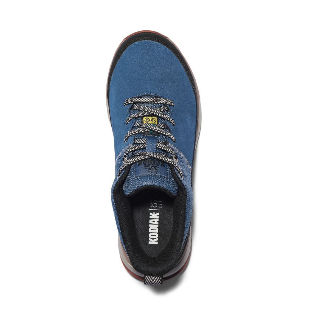 Kodiak Quicktrail Leather Women's Composite Toe Work Safety Athletic Shoes 835BIN - Indigo Blue - Slip Resistant & Comfortable for Construction, Warehouse & Outdoor Work