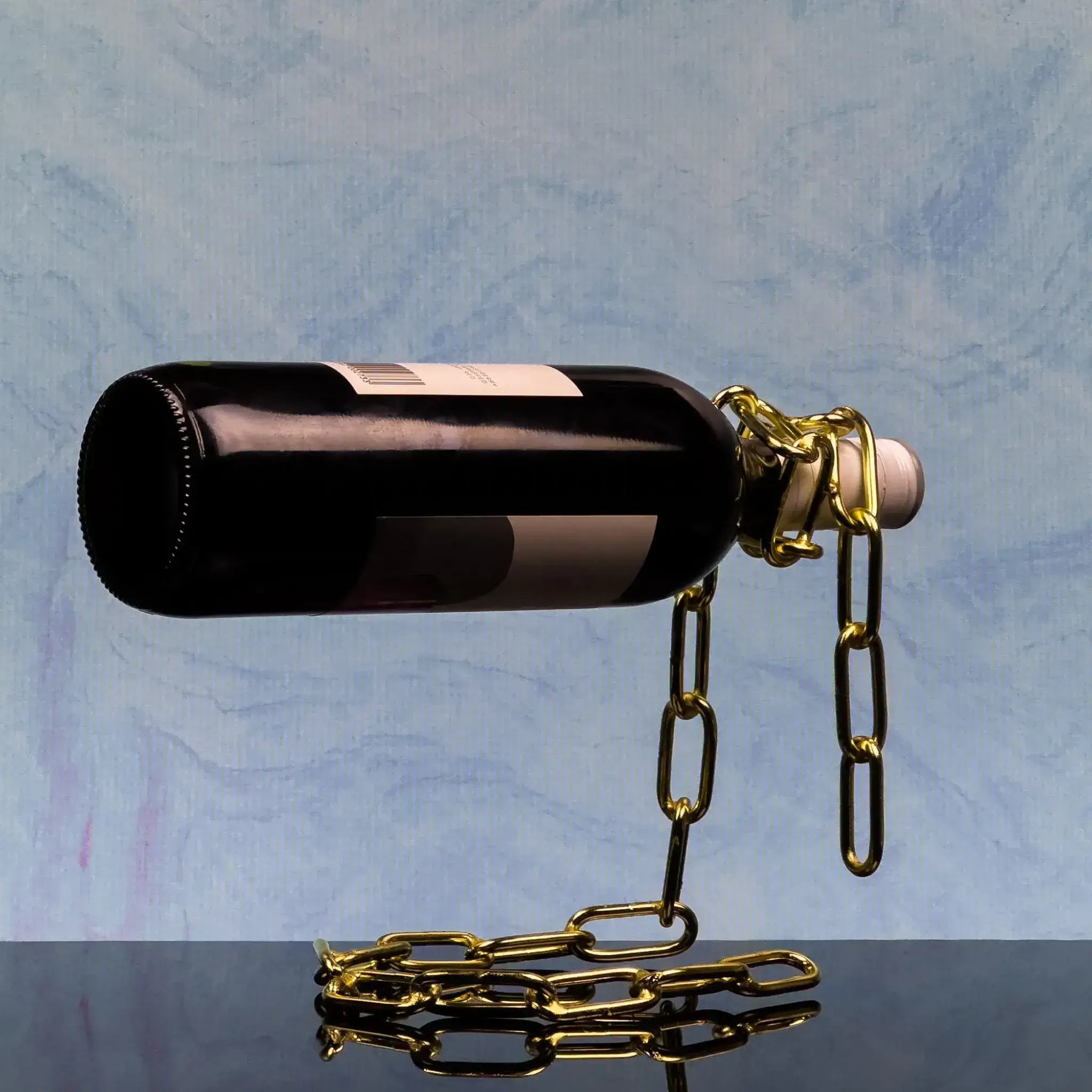 Elegant Metal Chain Link Wine Bottle Holder - Copper, Gold & Silver for Home Bar, Kitchen & Party Decor