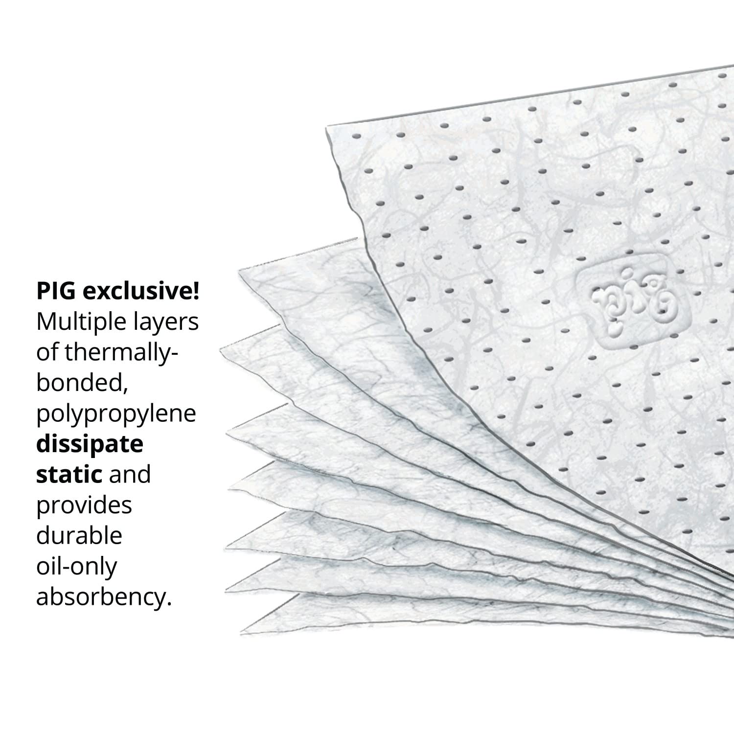 PIG Stat-Mat Absorbent Pad - 100 Pads, 15