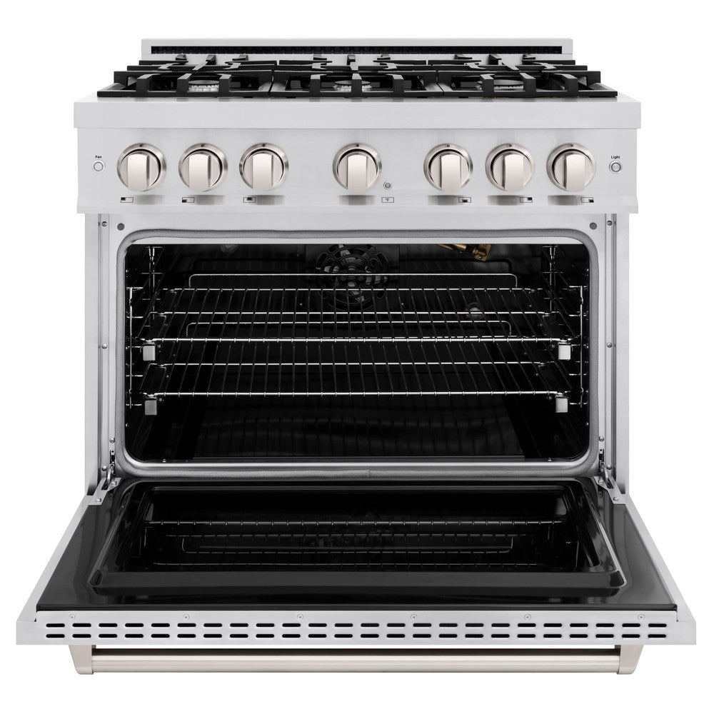 ZLINE 36 Inch 5.2 Cu. Ft. Stainless Steel Gas Range with 6 Burner Cooktop & Convection Oven - Perfect for Home Kitchens, Restaurants, and Professional Chefs (Model CGR36)