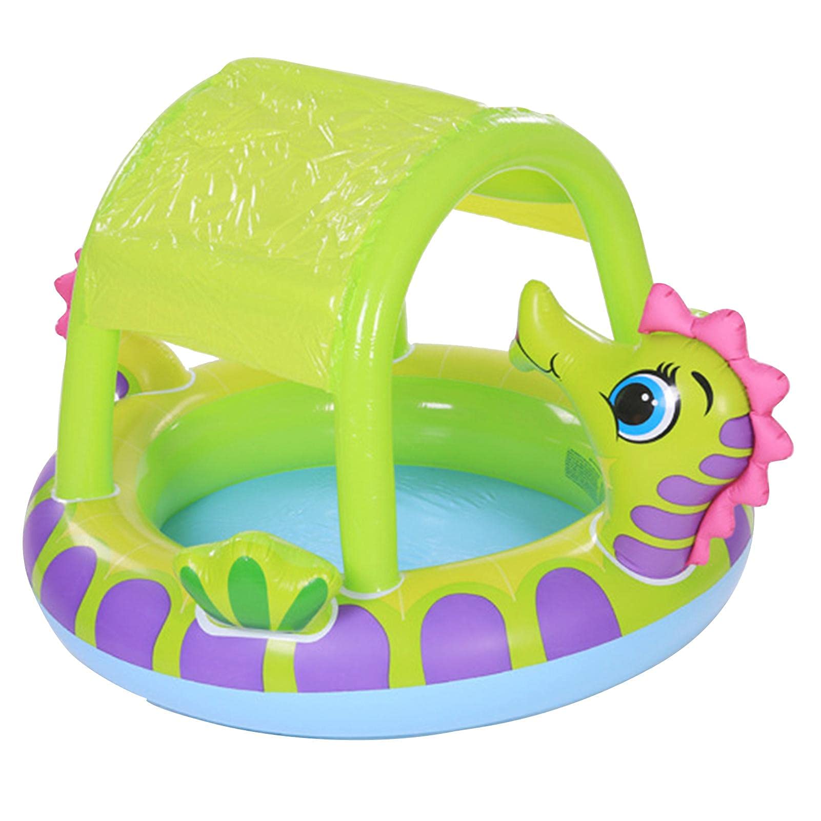 SHUAN Inflatable Play Center - Seahorse Covered Baby Pool for Kids Ages 2+ | Outdoor Water Play, Backyard Fun, Summer Activities for Toddlers