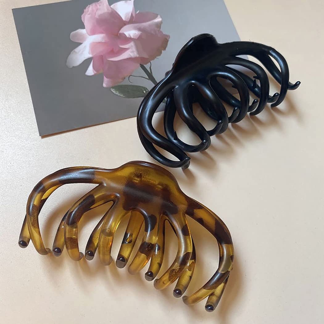 Vintage Hair Claw Clips 3PCS - Non-Slip Strong Hold Hair Barrettes with Interlocking Teeth for Women & Girls, Perfect for Shower, Styling and Everyday Use