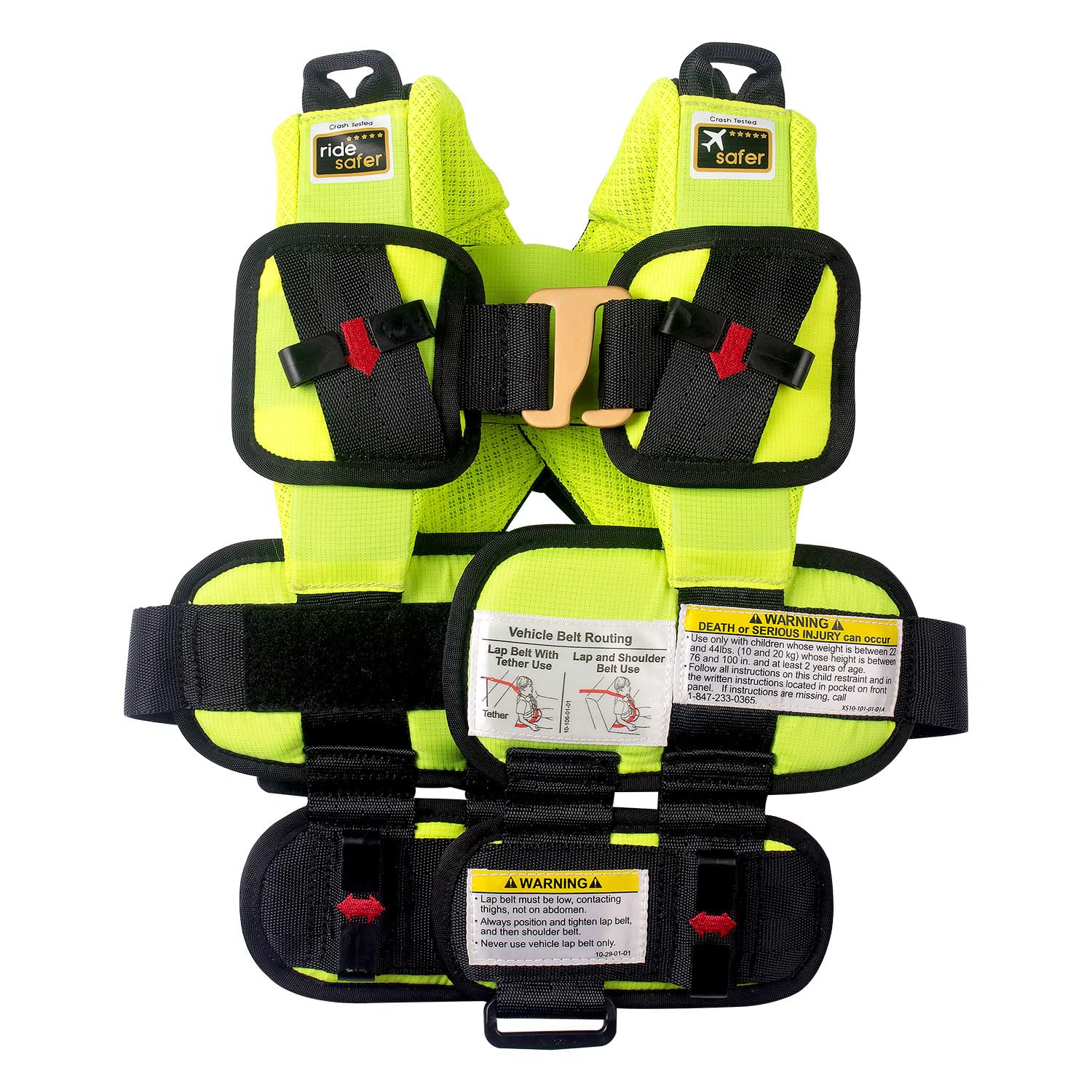 Extra Small Yellow Lightweight Compact Portable Car Seat for Babies & Toddlers - Safe Travel & Everyday Child Safety - Ideal for Airplanes, Cars, and Strollers
