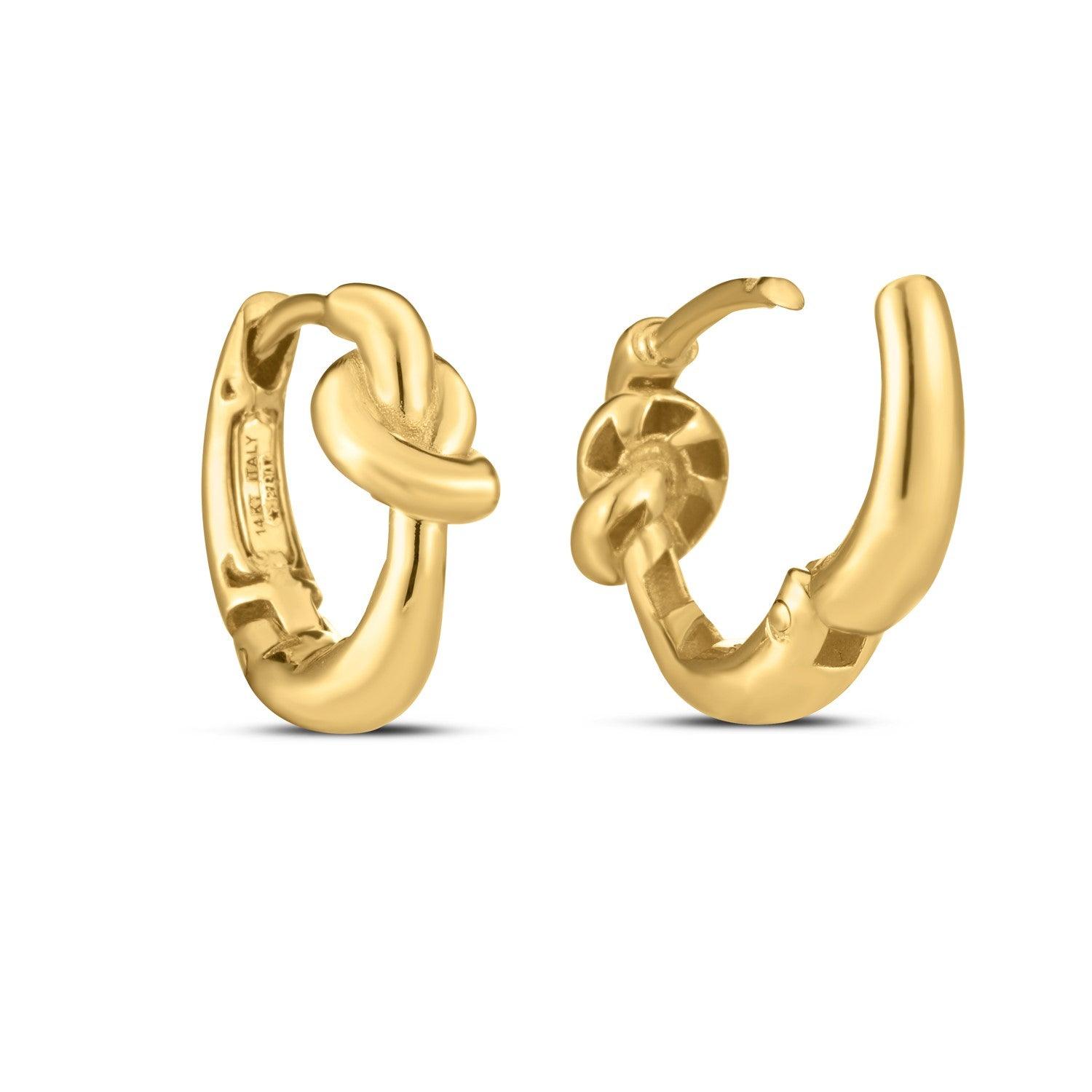 14K Yellow Gold Love Knot Hoop Earrings for Women - Elegant & Dainty Jewelry Gift for Valentine's Day, Anniversary or Special Occasion | Perfect for Date Night, Wedding & Everyday Wear