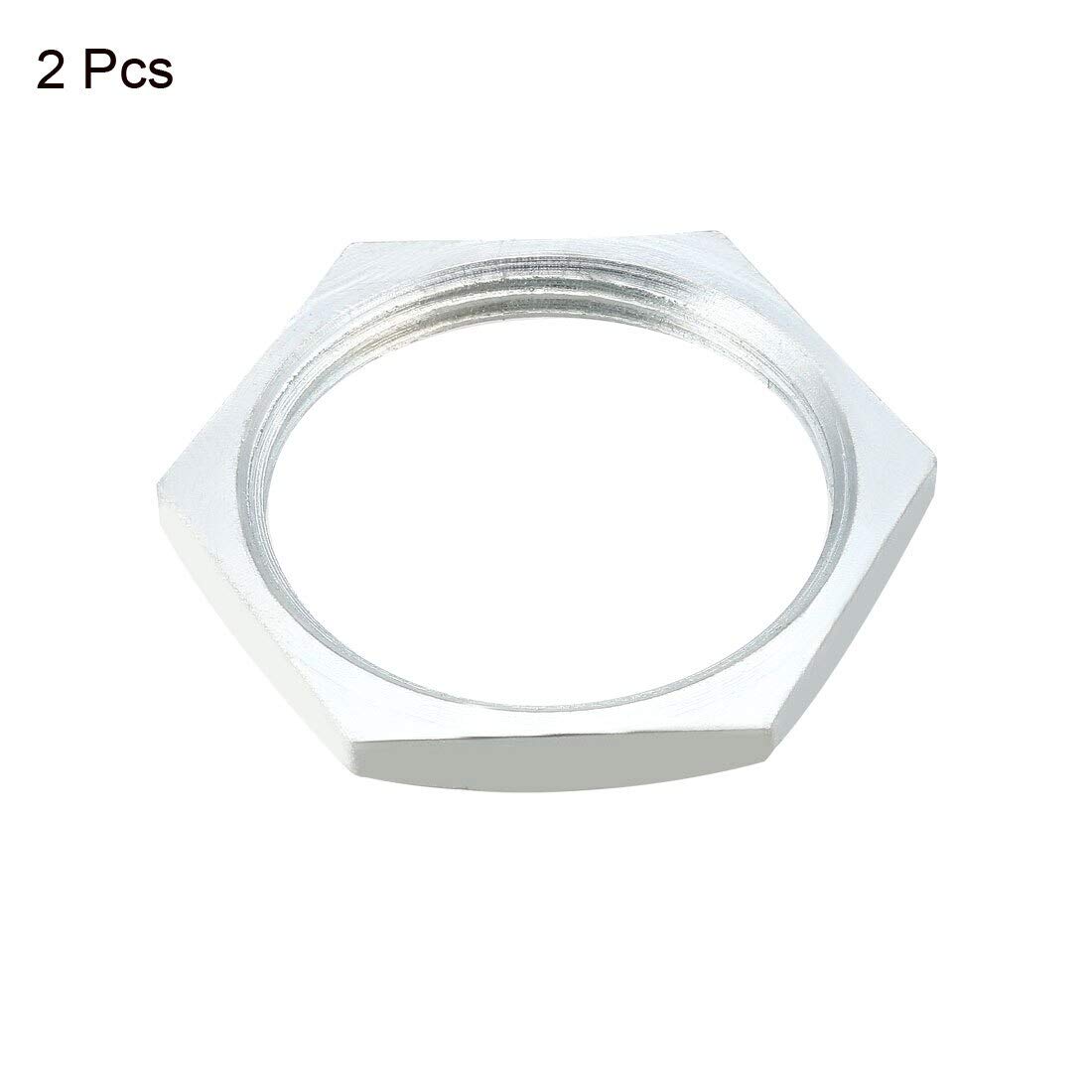 Carbon Steel Pipe Fitting - G1-1/2 Inch Female Threaded Hex Locknut (2 Pcs) - PPFT41790 - Ideal for Plumbing, Industrial Piping & Water Supply Systems