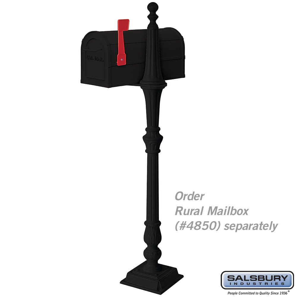 Salsbury Industries 4897BLK Black Arm Kit Replacement for Classic Mailbox Post - 1 Sided Mailbox Arm | Perfect for Residential Mailbox Repair & Replacement | Durable Outdoor Mailbox Accessory