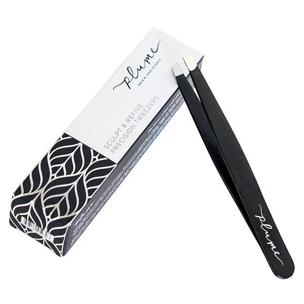 Precision Tweezers for Eyebrows & Facial Hair - Professional Stainless Steel Slanted Tweezers for Grooming, Makeup, and Splinter Removal - Perfect for Home, Salon, and Travel Use
