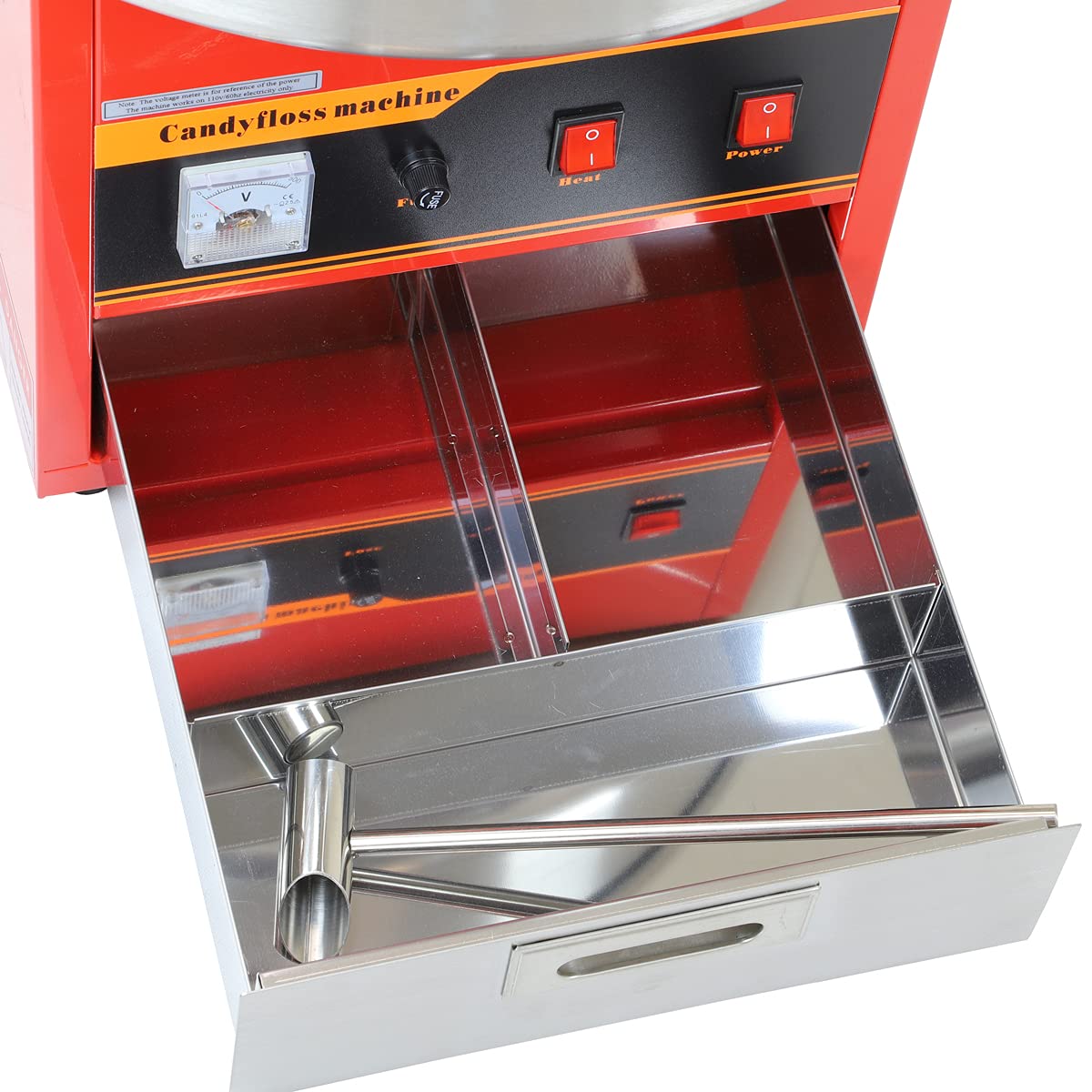 Commercial Cotton Candy Machine - Large Professional Candy Floss Maker for Parties & Events (Red) - Perfect for Birthday Parties, Carnivals, Fairs & Concession Stands